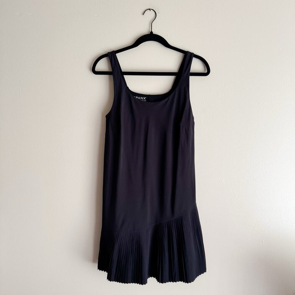 SPANX Black Pleated-Hem Sleeveless Tank Dress - Picture 2 of 11
